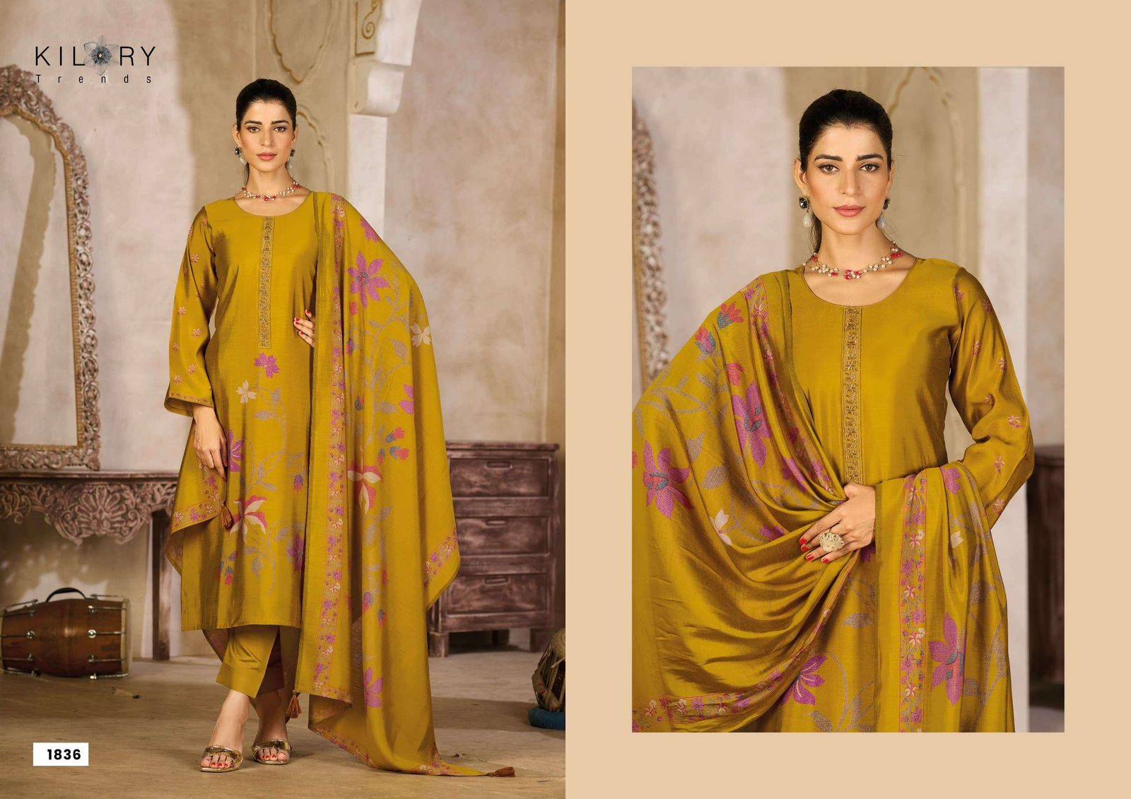 ZARINA PLUS By KILORY  TREND 1831 to 1836 Series Beautiful Pakistani Suits Colorful Stylish Fancy PURE MUSLIN SILK Dresses At Wholesale Price